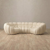 Top Grain Leather::Cuban Sofa 3 Seater Cream Top Grain Leather