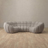 Linen Blend::Cuban Sofa 3 Seater Pewter Linen Blend