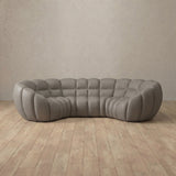 Top Grain Leather::Cuban Sofa 3 Seater Stone Top Grain Leather