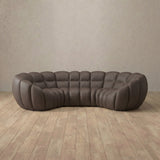 Top Grain Leather::Cuban Sofa 3 Seater Truffle Top Grain Leather