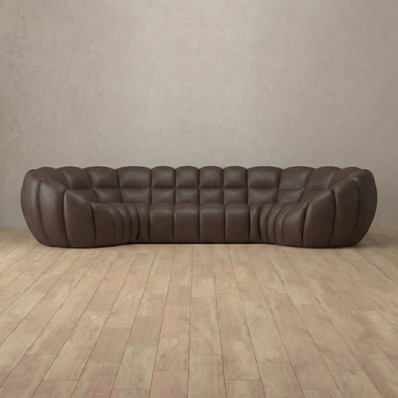 Top Grain Leather::Cuban Sofa 4 Seater Espresso Top Grain Leather v1 8:TGL