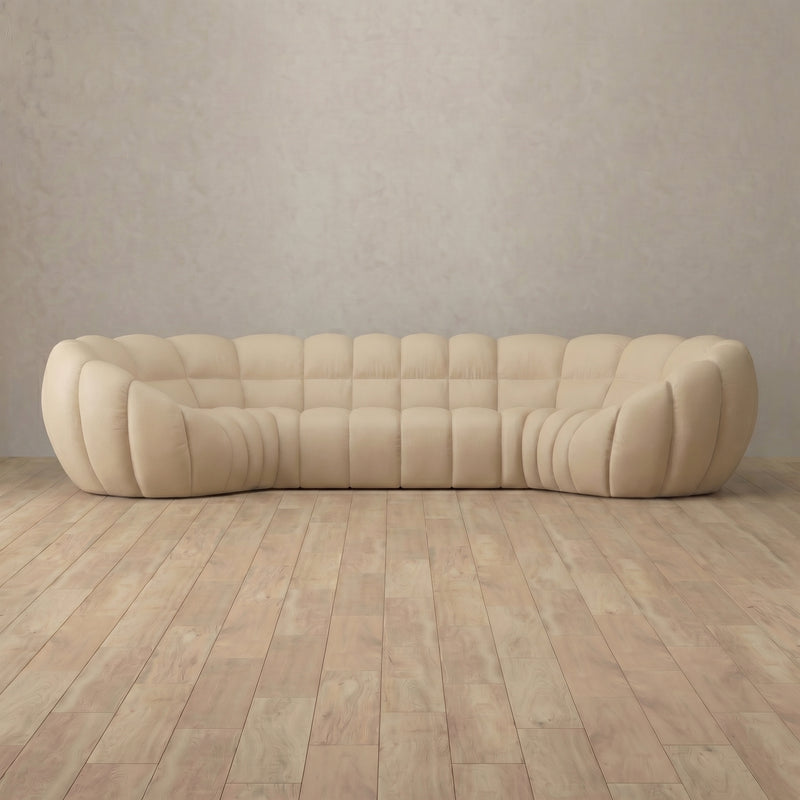 Top Grain Leather::Cuban Sofa 4 Seater Linen Top Grain Leather v2 2:TGL