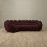 Boucle::Cuban Sofa L Shape Burgundy Boucle [grid:6:BCL]