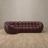 Top Grain Leather::Cuban Sofa L Shape Burgundy Top Grain Leather [grid:6:TGL]