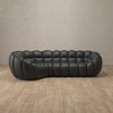 Top Grain Leather::Cuban Sofa L Shape Charcoal Top Grain Leather [grid:7:TGL]