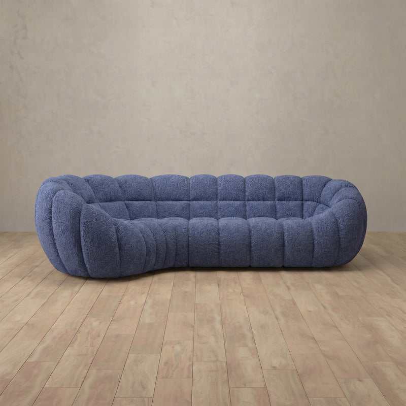 Cuban Sofa L Shaped Sectional (121") — Ocean Blue