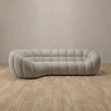 Linen Blend::Cuban Sofa L Shape Pewter Linen Blend