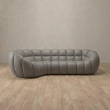 Top Grain Leather::Cuban Sofa L Shape Stone Top Grain Leather