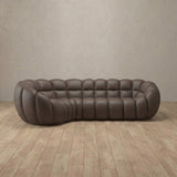 Top Grain Leather::Cuban Sofa L Shape Truffle Top Grain Leather