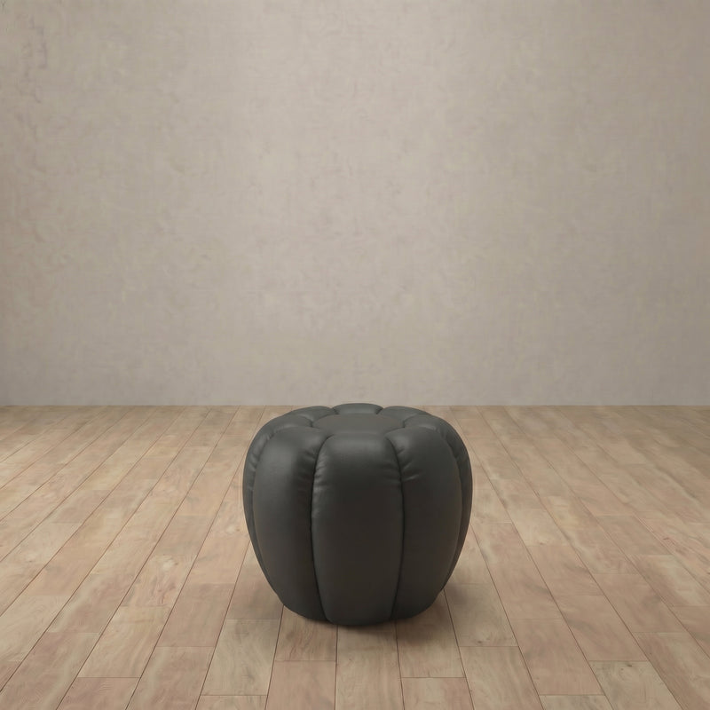Top Grain Leather::Cuban Sofa Ottoman Charcoal Top Grain Leather 7:TGL