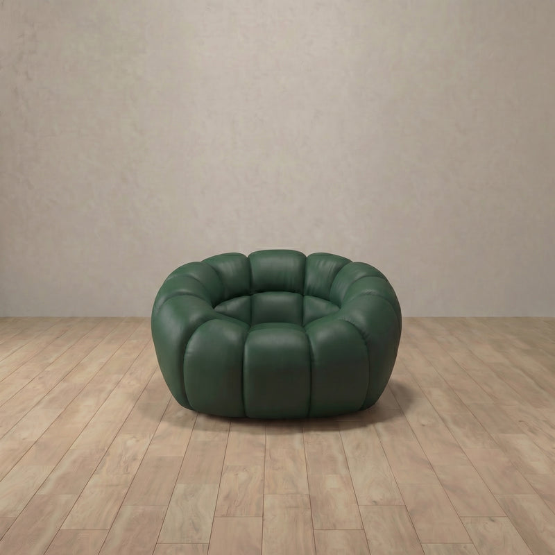 Top Grain Leather::Cuban Sofa Single Forest Green Top Grain Leather 5:TGL