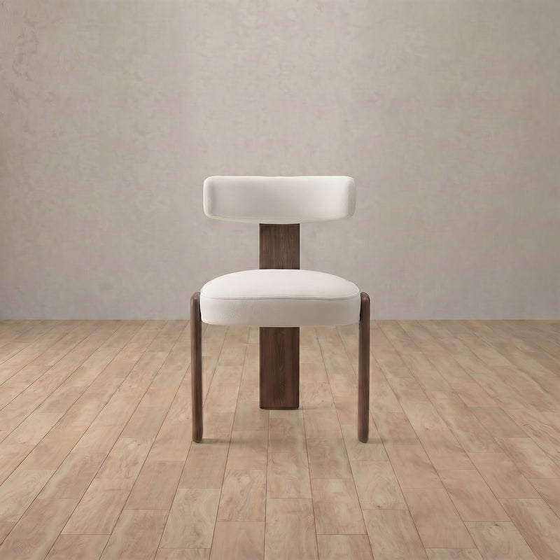 Palisade dining chair in cream bouclé with black oak legs