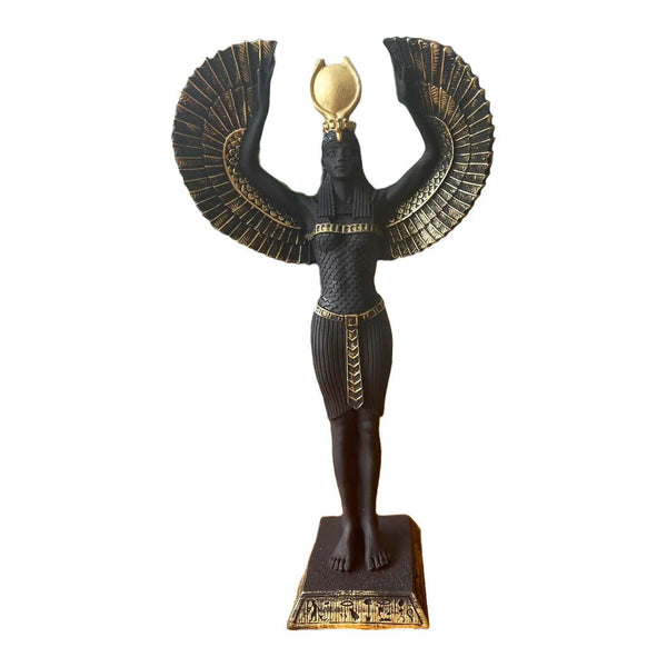 Black & Gold Isis Open Wings Sculpture