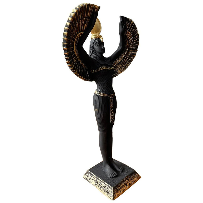Black & Gold Isis Open Wings Sculpture