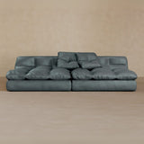 2 seater-Full Grain Leather-Pewter
