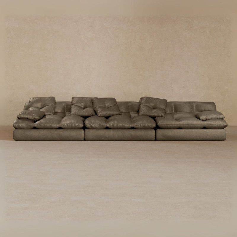 3 Seater-Top Grain Leather-Stone