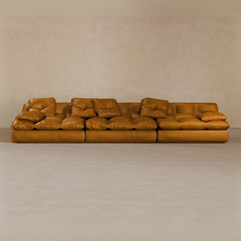 3 seater-Full Grain Leather-Camel