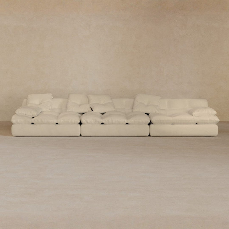 3 seater-Full Grain Leather-Linen