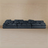 3 seater-Full Grain Leather-Navy