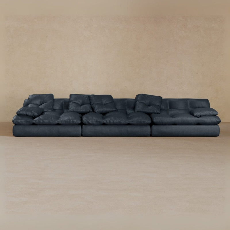 3 seater-Full Grain Leather-Navy