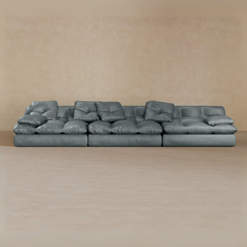 3 seater-Full Grain Leather-Pewter