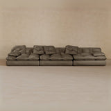 3 seater-Full Grain Leather-Stone