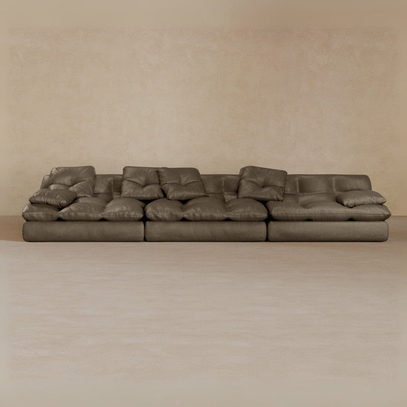 3 seater-Full Grain Leather-Stone