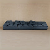 3 seater-Linen Blend-Navy