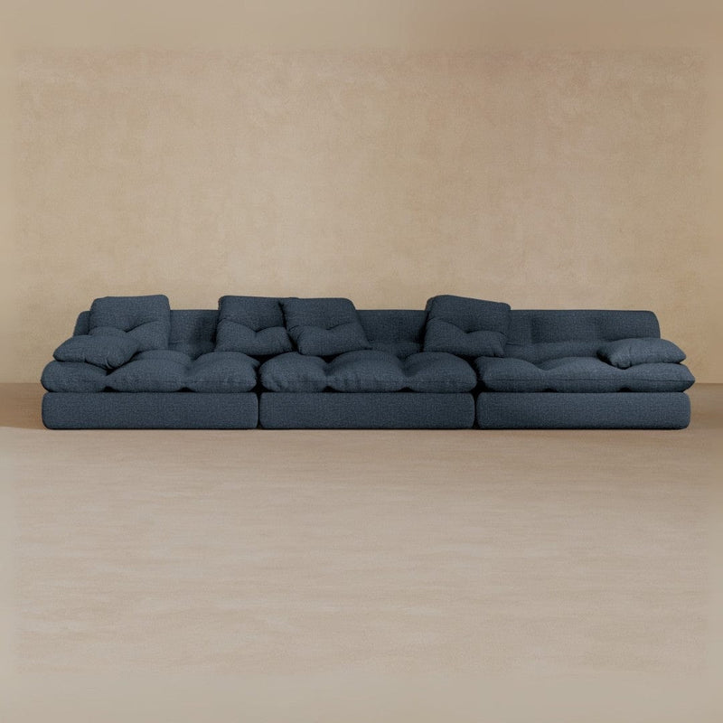 3 seater-Linen Blend-Navy