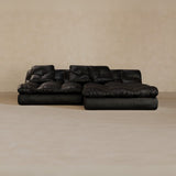 Left Chaise 01-Full Grain Leather-Charcoal