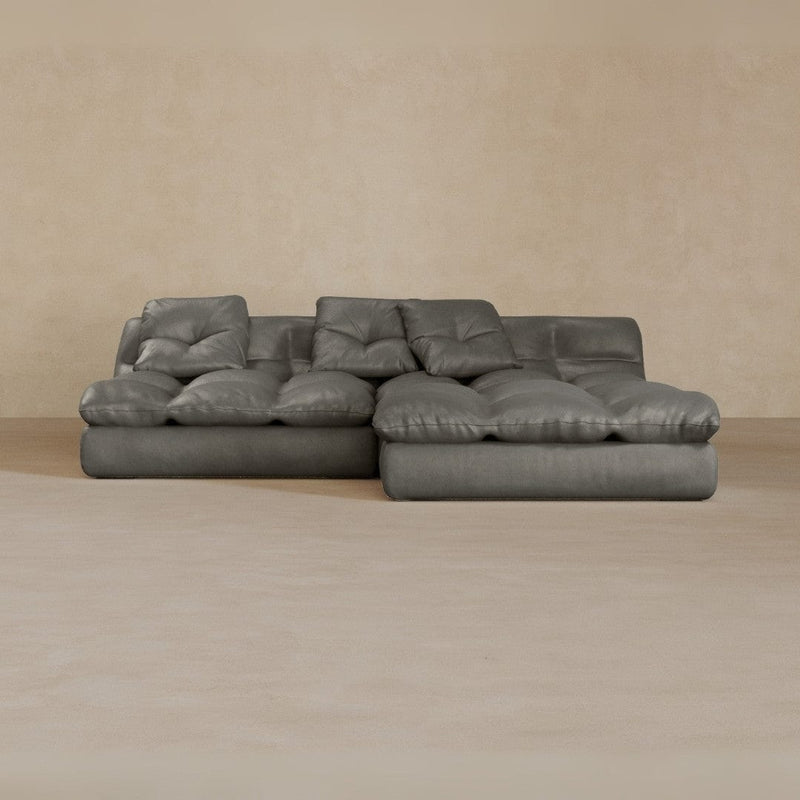 Left Chaise 01-Full Grain Leather-Graphite