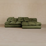Left Chaise 01-Full Grain Leather-Olive