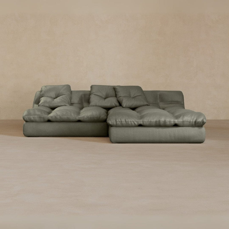 Left Chaise 01-Top Grain Leather-Greige