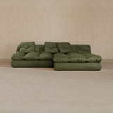 Left Chaise 01-Top Grain Leather-Olive