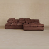 Left Chaise 01-Top Grain Leather-Oxblood