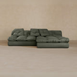 Left Chaise 01-Top Grain Leather-Sage