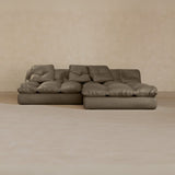 Left Chaise 01-Top Grain Leather-Stone