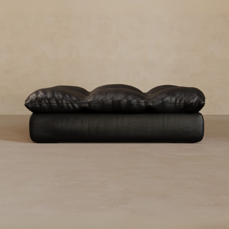 Ottoman-Full Grain Leather-Charcoal