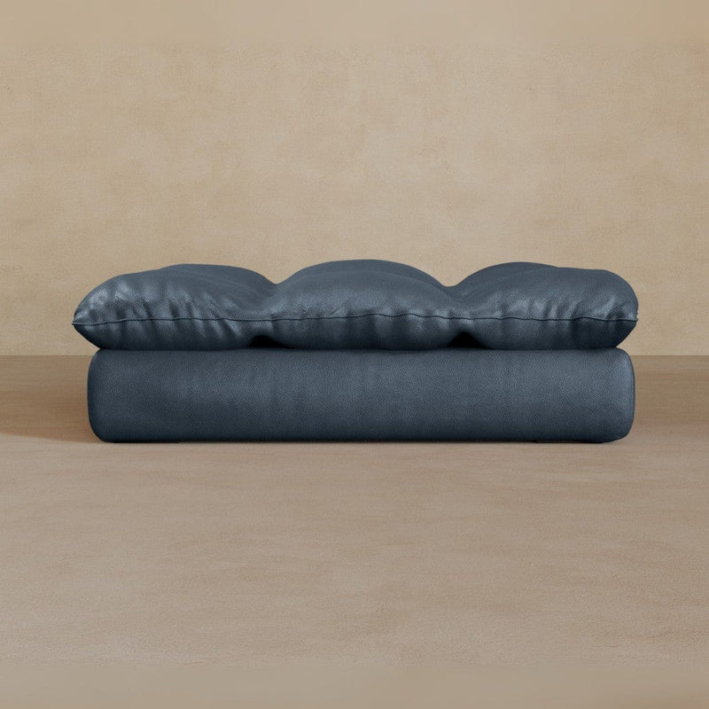 Ottoman-Full Grain Leather-Navy