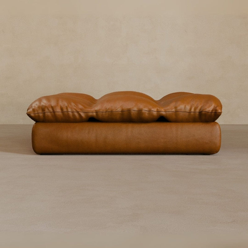 Ottoman-Top Grain Leather-Brandy