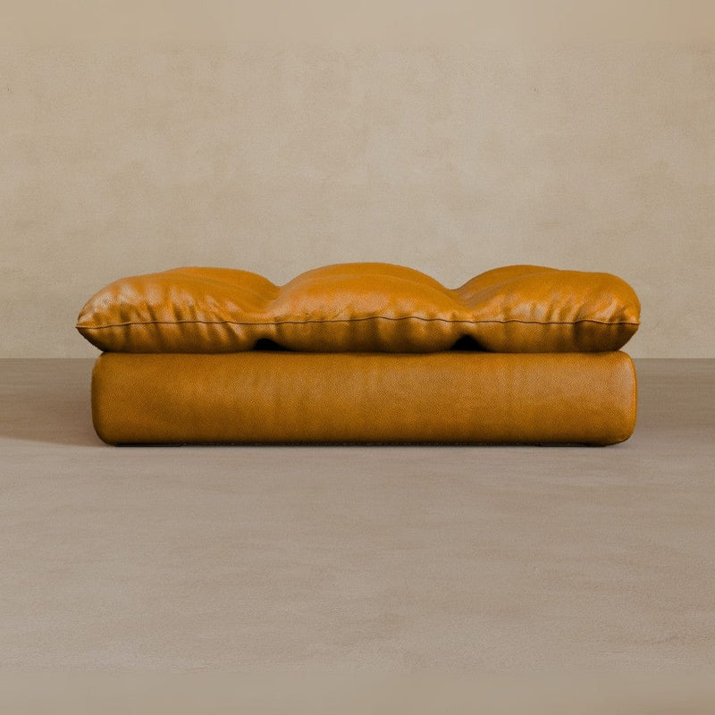 Ottoman-Top Grain Leather-Camel