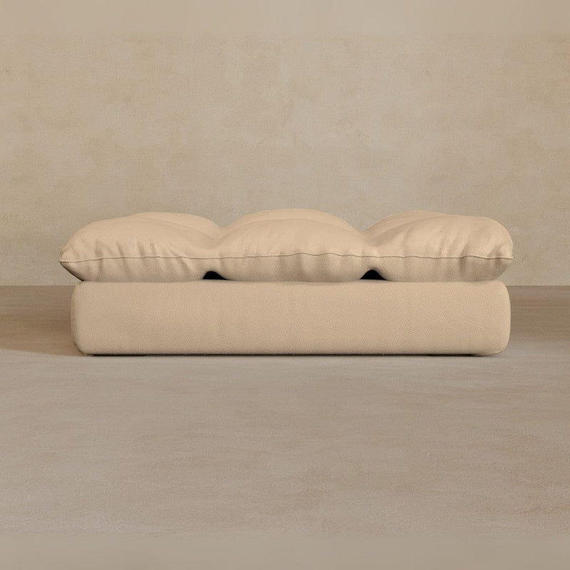 Ottoman-Top Grain Leather-Chalk