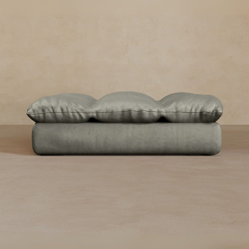 Ottoman-Top Grain Leather-Greige