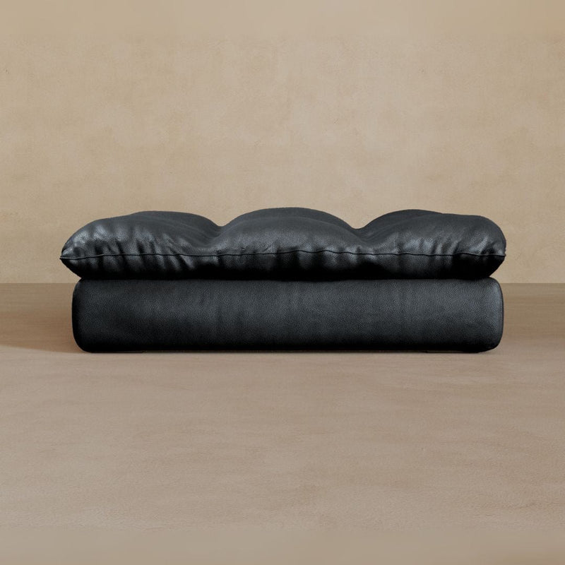 Ottoman-Top Grain Leather-Ink