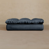 Ottoman-Top Grain Leather-Navy