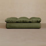 Ottoman-Top Grain Leather-Olive