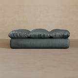 Ottoman-Top Grain Leather-Pewter