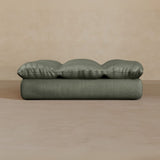 Ottoman-Top Grain Leather-Sage