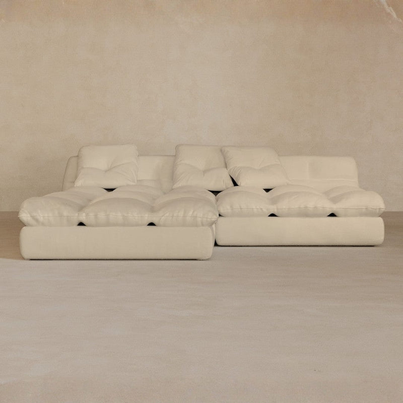 Right Chaise 01-Full Grain Leather-Alabaster