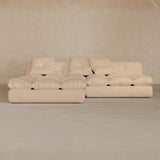 Right Chaise 01-Full Grain Leather-Chalk